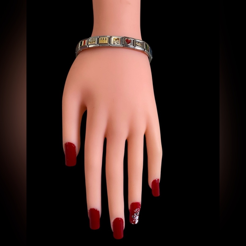 VTG Zoppini Italian stainless steel charm bracelet-UNISEX